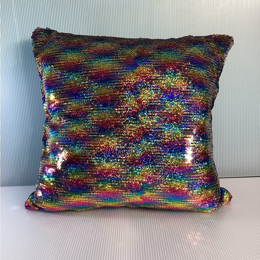 Mainstays Rainbow/Silver Reversible Sequin Pillow